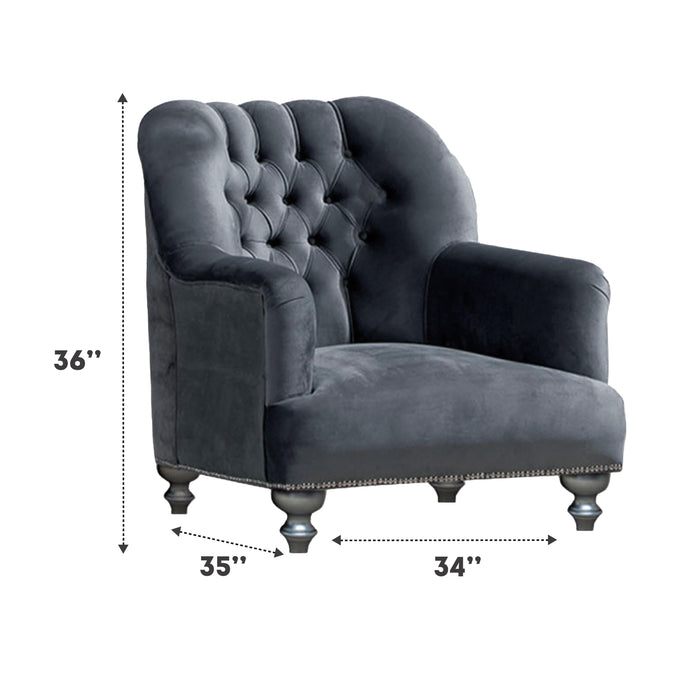 Happy 35 in. Chair in Gray - CH-HAPPY-GRAY - In Stock Furniture