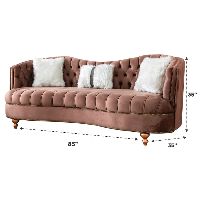 Happy 85 in. Sofa in Brown - SB-HAPPY-BROWN - In Stock Furniture