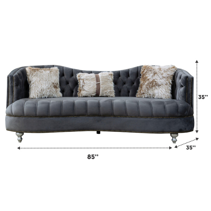 Happy 85 in. Sofa in Dark Gray - SB-HAPPY-GRAY - In Stock Furniture