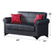 Harlem 65 in. Convertible Sleeper Loveseat in Black with Storage - LS-HARLEM - In Stock Furniture