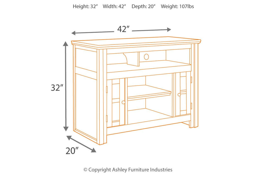 Harpan Reddish Brown 42" TV Stand - W797-18 - Gate Furniture