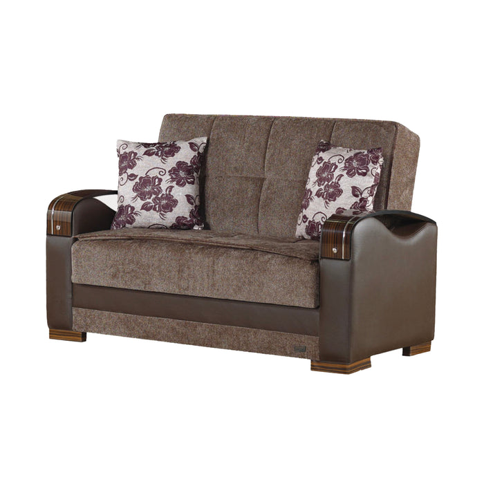 Hartford 63 in. Convertible Sleeper Loveseat in Brown with Storage - LS-HARTFORD - In Stock Furniture