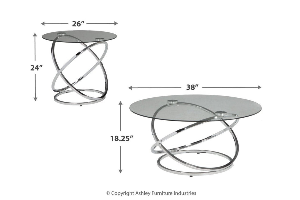 Hollynyx Chrome Finish Table (Set of 3) - T270-13 - Gate Furniture