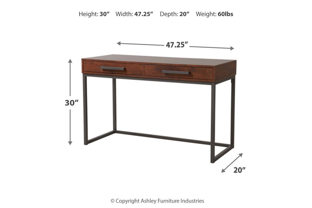 Horatio Warm Brown/Gunmetal Home Office Desk - Z1610999 - Gate Furniture