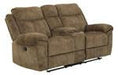 Huddle-Up Nutmeg Glider Reclining Loveseat with Console - 8230494 - Gate Furniture