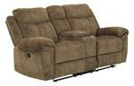 Huddle-Up Nutmeg Glider Reclining Loveseat with Console - 8230494 - Gate Furniture