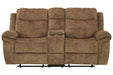 Huddle-Up Nutmeg Glider Reclining Loveseat with Console - 8230494 - Gate Furniture