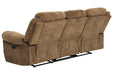 Huddle-Up Nutmeg Reclining Sofa with Drop Down Table - 8230489 - Gate Furniture