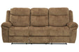 Huddle-Up Nutmeg Reclining Sofa with Drop Down Table - 8230489 - Gate Furniture