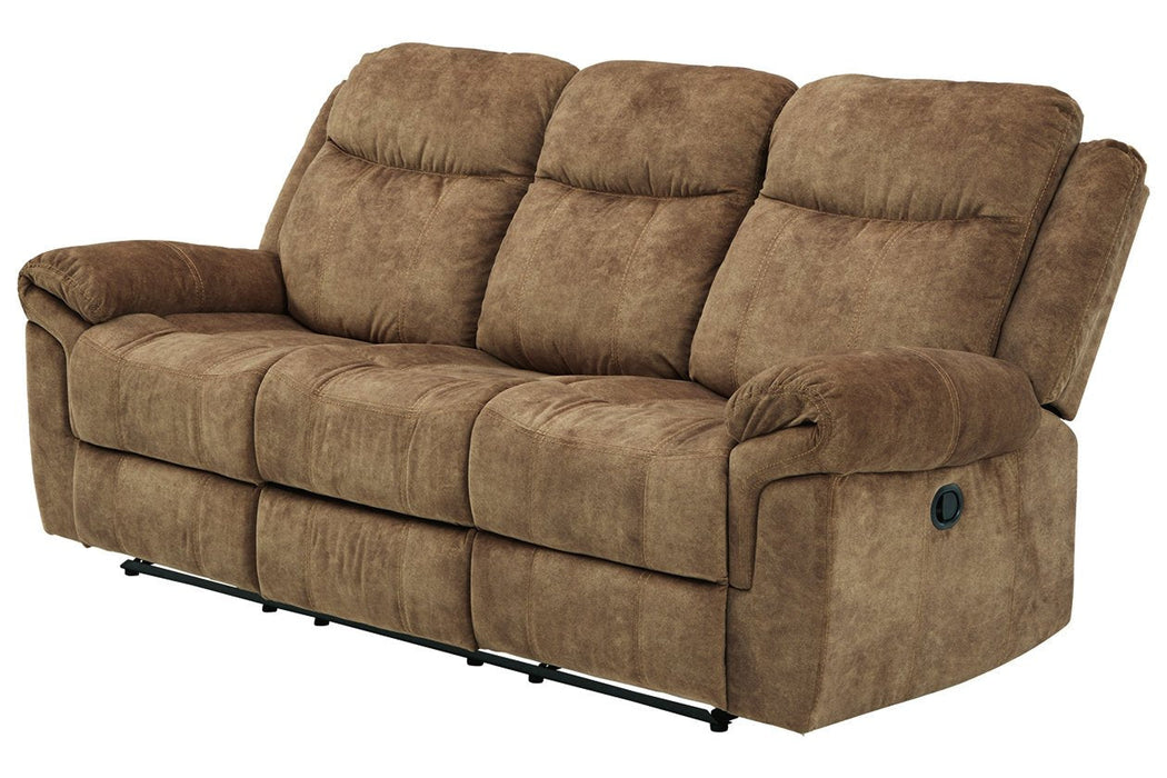 Huddle-Up Nutmeg Reclining Sofa with Drop Down Table - 8230489 - Gate Furniture