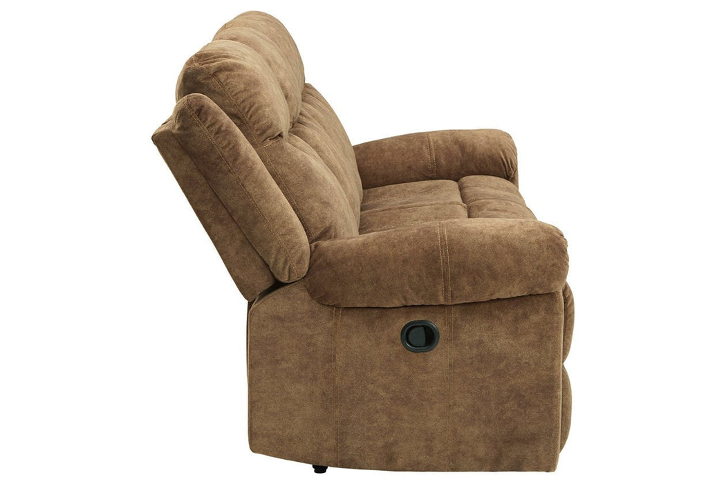 Huddle-Up Nutmeg Reclining Sofa with Drop Down Table - 8230489 - Gate Furniture