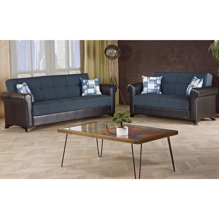 Hudson 61 in. Convertible Sleeper Loveseat in Black with Storage - LS-HUDSON 2018 - In Stock Furniture