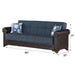 Hudson 90 in. Convertible Sleeper Sofa in Blue with Storage - SB-HUDSON 2018 - In Stock Furniture