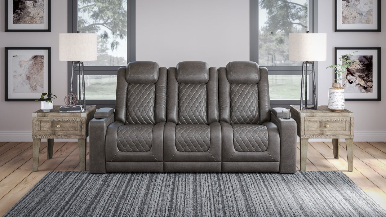 Hyllmont Gray Power Reclining Living Room Set - Gate Furniture