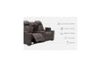 HyllMont Gray Power Reclining Loveseat with Console - 9300318 - Gate Furniture