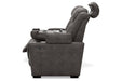 HyllMont Gray Power Reclining Sofa - 9300315 - Gate Furniture