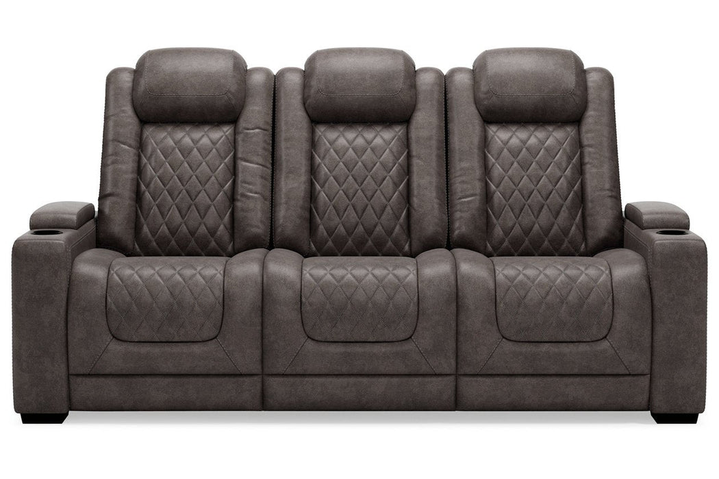 HyllMont Gray Power Reclining Sofa - 9300315 - Gate Furniture