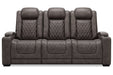 HyllMont Gray Power Reclining Sofa - 9300315 - Gate Furniture