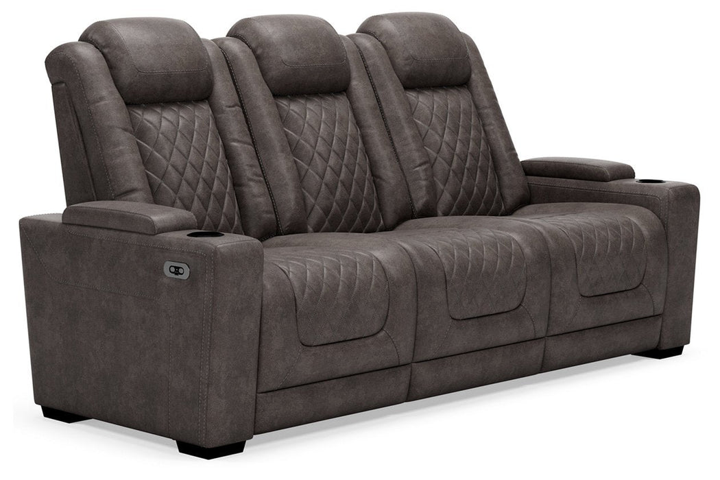 HyllMont Gray Power Reclining Sofa - 9300315 - Gate Furniture