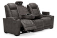 HyllMont Gray Power Reclining Sofa - 9300315 - Gate Furniture