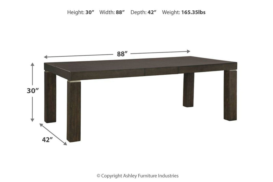 Hyndell Dark Brown Dining Extension Table - D731-35 - Gate Furniture