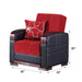 Indiana 35 in. Convertible Sleeper Chair in Red with Storage - CH-INDIANA - In Stock Furniture