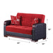 Indiana 63 in. Convertible Sleeper Loveseat in Red with Storage - LS-INDIANA - In Stock Furniture