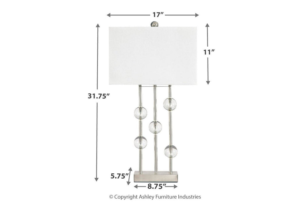 Jaala Clear/Silver Finish Table Lamp - L428064 - Gate Furniture