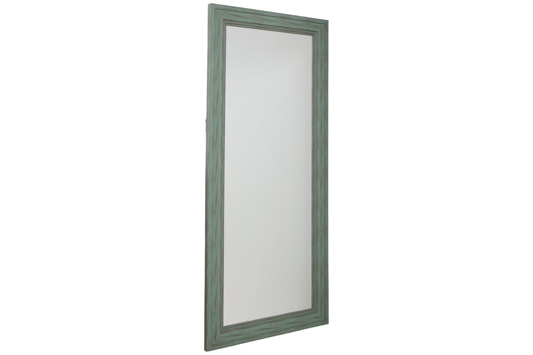 Jacee Antique Teal Floor Mirror - A8010221 - Gate Furniture