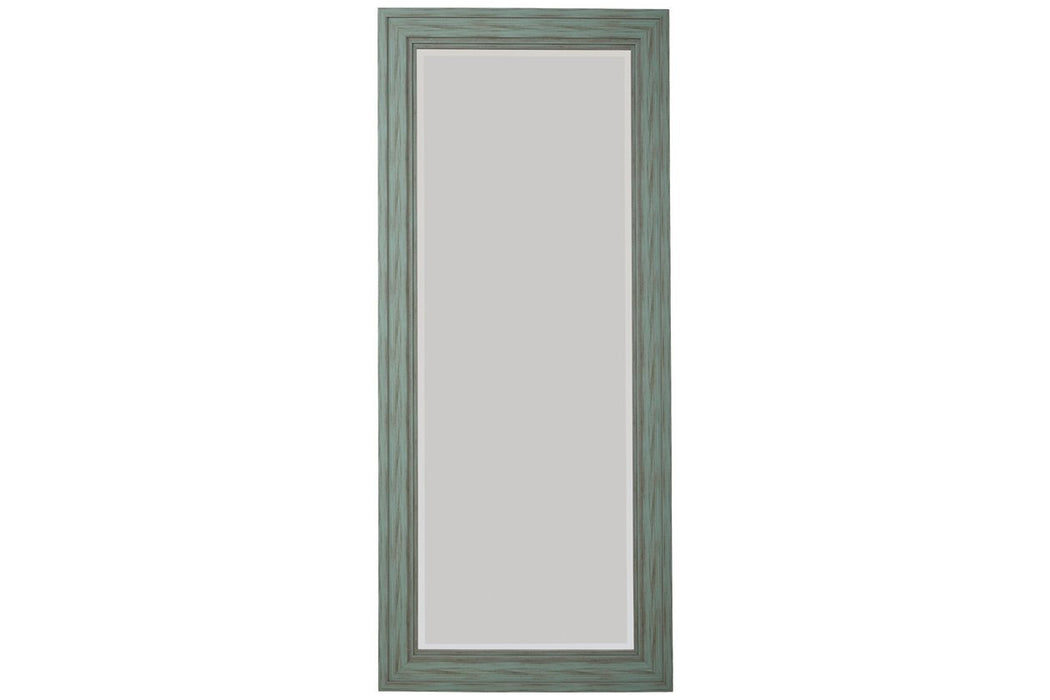 Jacee Antique Teal Floor Mirror - A8010221 - Gate Furniture