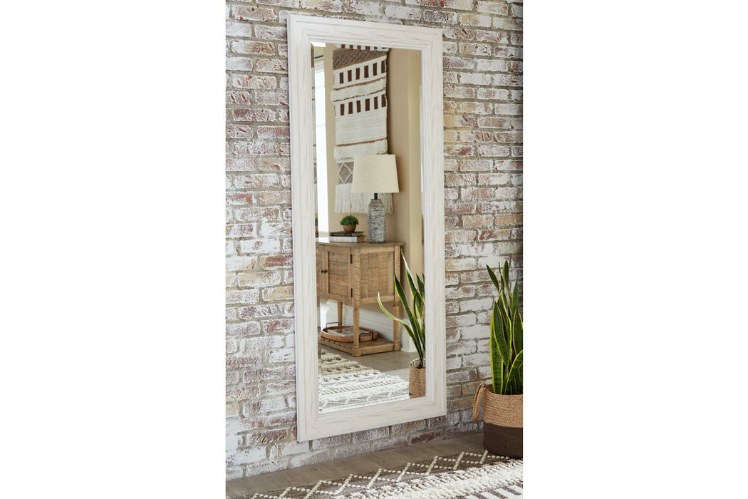 Jacee Antique White Floor Mirror - A8010217 - Gate Furniture