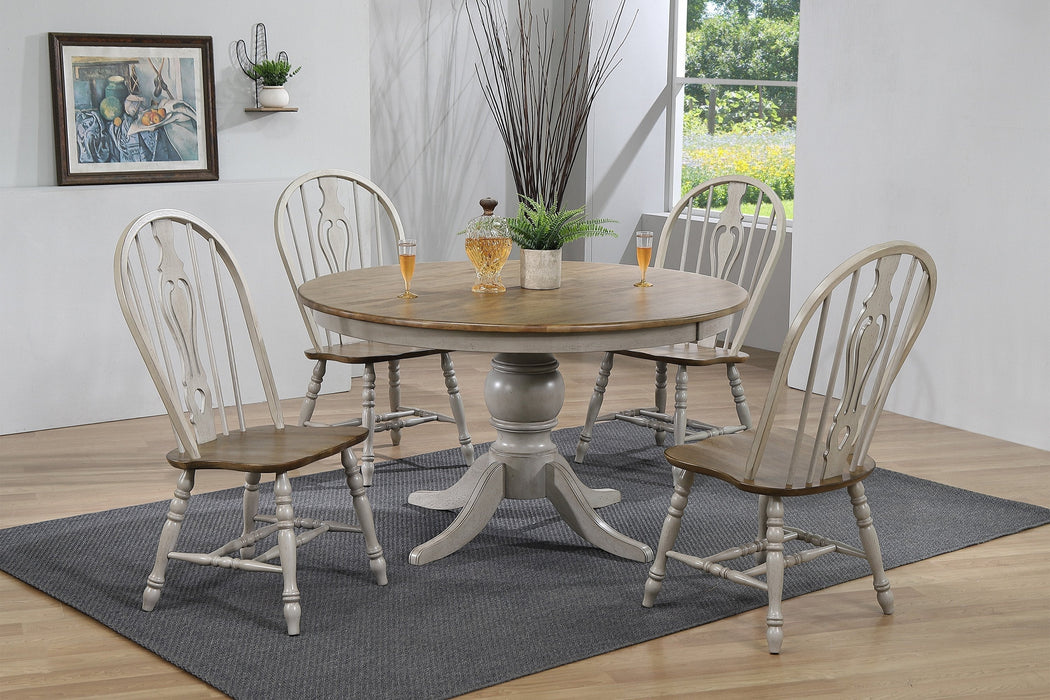 Jack Gray/Brown Keyhole Round Dining Room Set - Gate Furniture