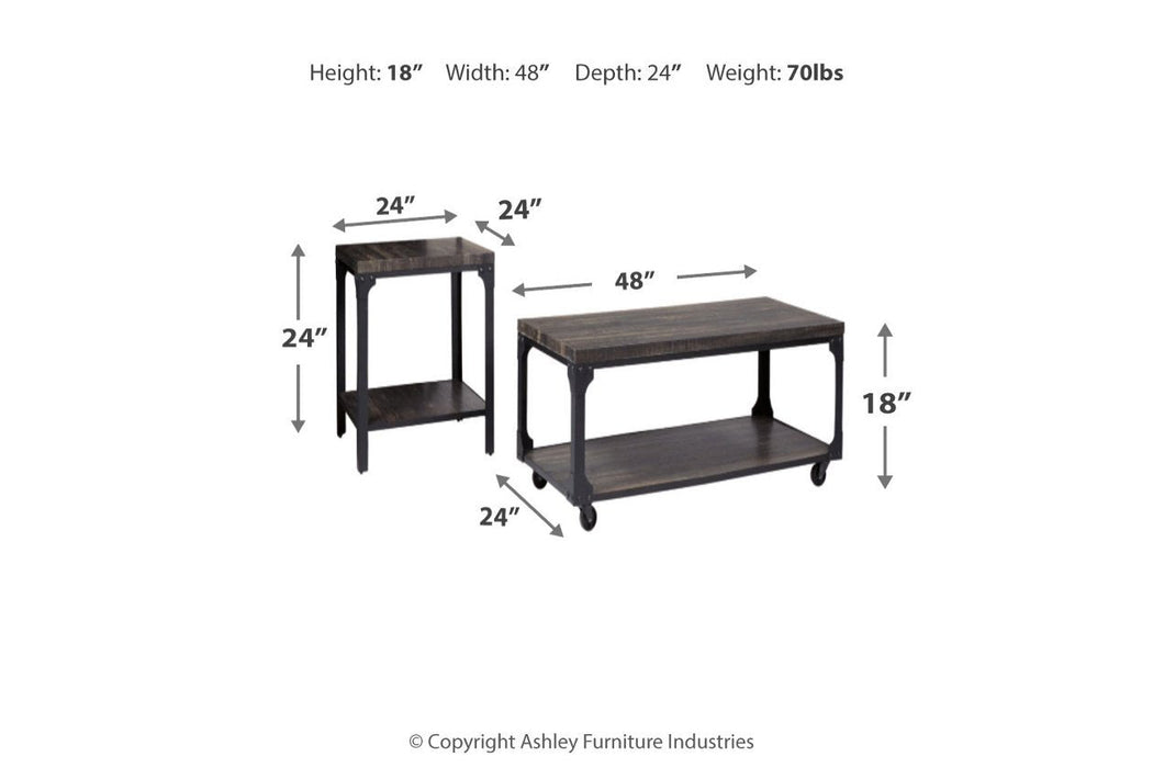 Jandoree Brown/Black Table (Set of 3) - T108-13 - Gate Furniture