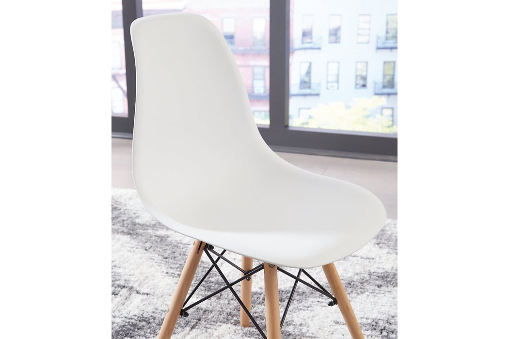 Jaspeni White/Natural Dining Chair - D200-02 - Gate Furniture