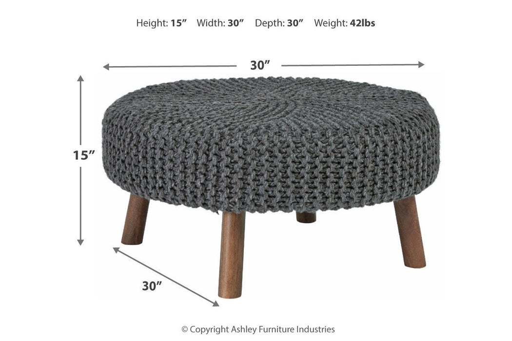 Jassmyn Charcoal Oversized Accent Ottoman - A3000216 - Gate Furniture