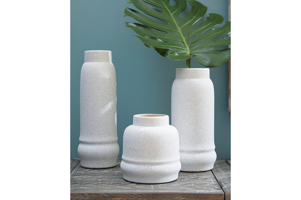 Jayden White Vase (Set of 3) - A2000428 - Gate Furniture