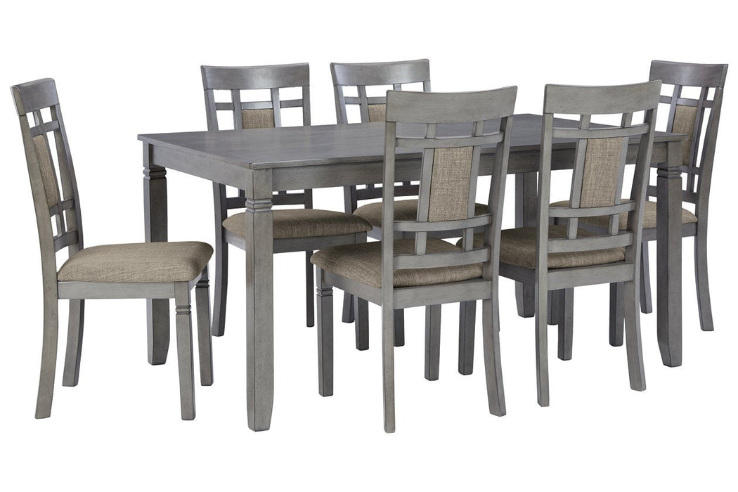 Jayemyer Charcoal Gray Dining Table and Chairs (Set of 7) - D368-425 - Gate Furniture