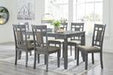 Jayemyer Charcoal Gray Dining Table and Chairs (Set of 7) - D368-425 - Gate Furniture