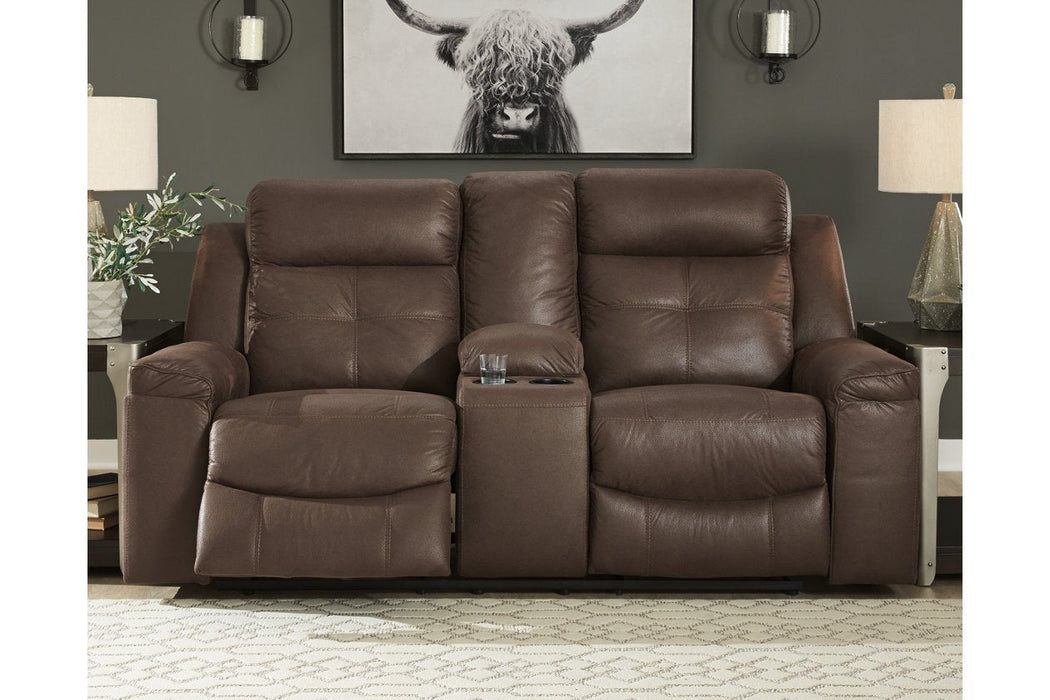 Jesolo Coffee Reclining Loveseat with Console - 8670494 - Gate Furniture