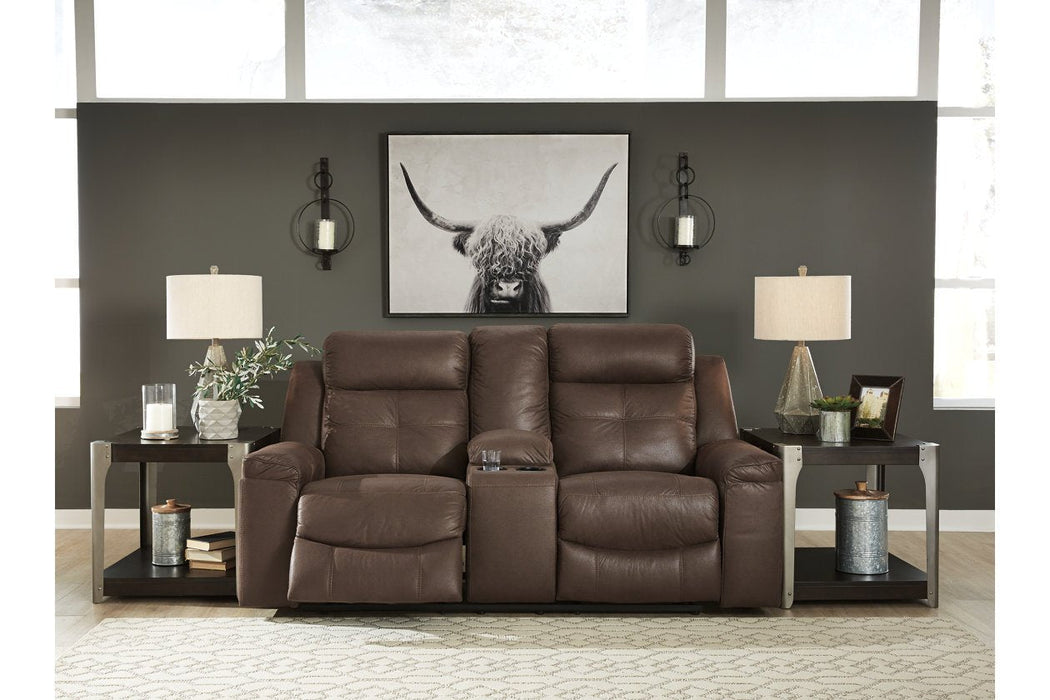 Jesolo Coffee Reclining Loveseat with Console - 8670494 - Gate Furniture