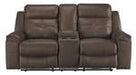 Jesolo Coffee Reclining Loveseat with Console - 8670494 - Gate Furniture