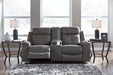 Jesolo Dark Gray Reclining Loveseat with Console - 8670594 - Gate Furniture