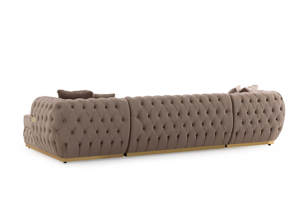 Jester Cream Velvet Double Chaise Sectional