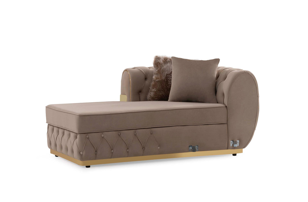 Jester Cream Velvet Double Chaise Sectional