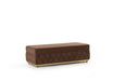 Jester Mocha Velvet Rectangle Ottoman - In Stock Furniture