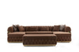 Jester Mocha Velvet Rectangle Ottoman - In Stock Furniture