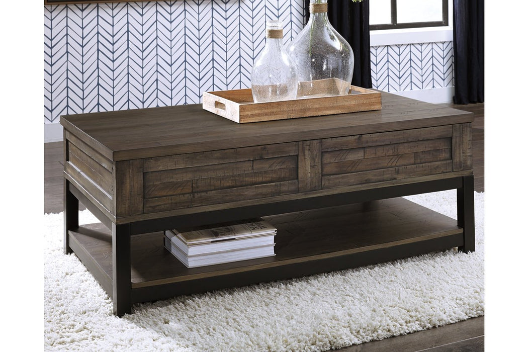 Johurst Grayish Brown Coffee Table with Lift Top - T444-9 - Gate Furniture