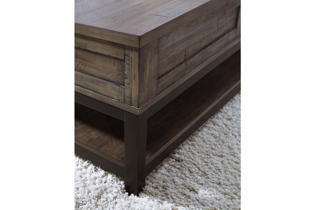 Johurst Grayish Brown Coffee Table with Lift Top - T444-9 - Gate Furniture