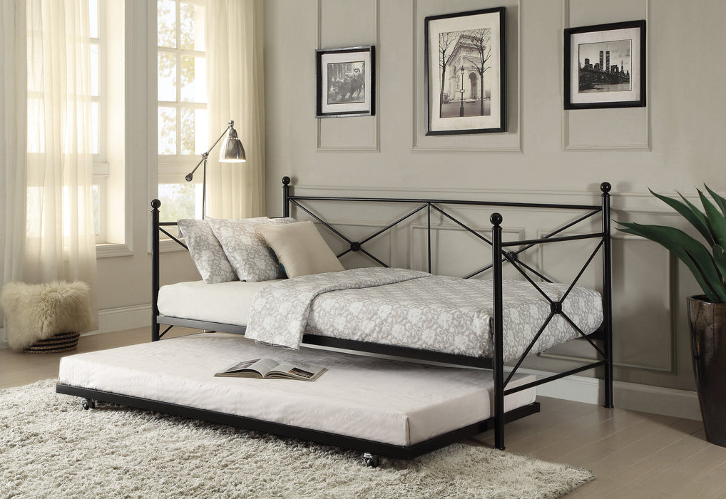 Jones Black Metal Daybed with Trundle - 4964BK-NT - Gate Furniture