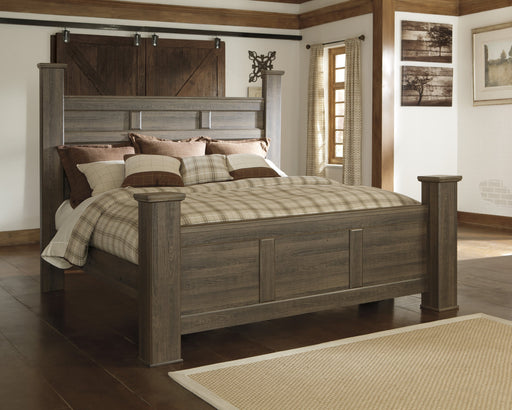 Juararo Dark Brown King Poster Bed - Gate Furniture